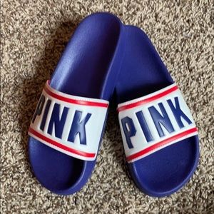 Pink brand summer slides